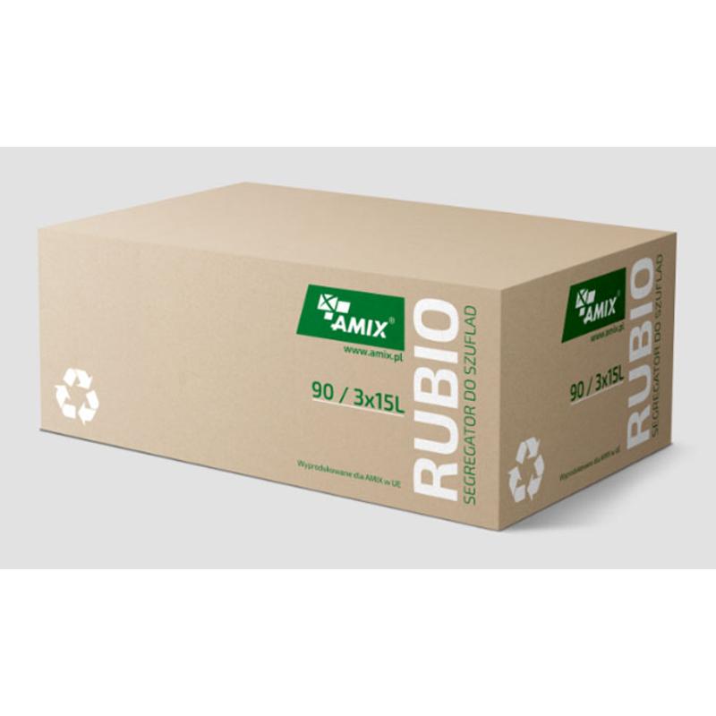 SEGRGATOR NA ŚMIECI RUBIO - 90 (3X15 L) ANTRACYT