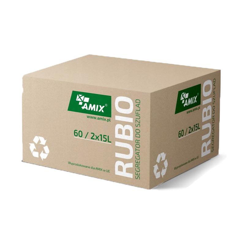 SEGRGATOR NA ŚMIECI RUBIO - 60 (2X15 L) SZARY