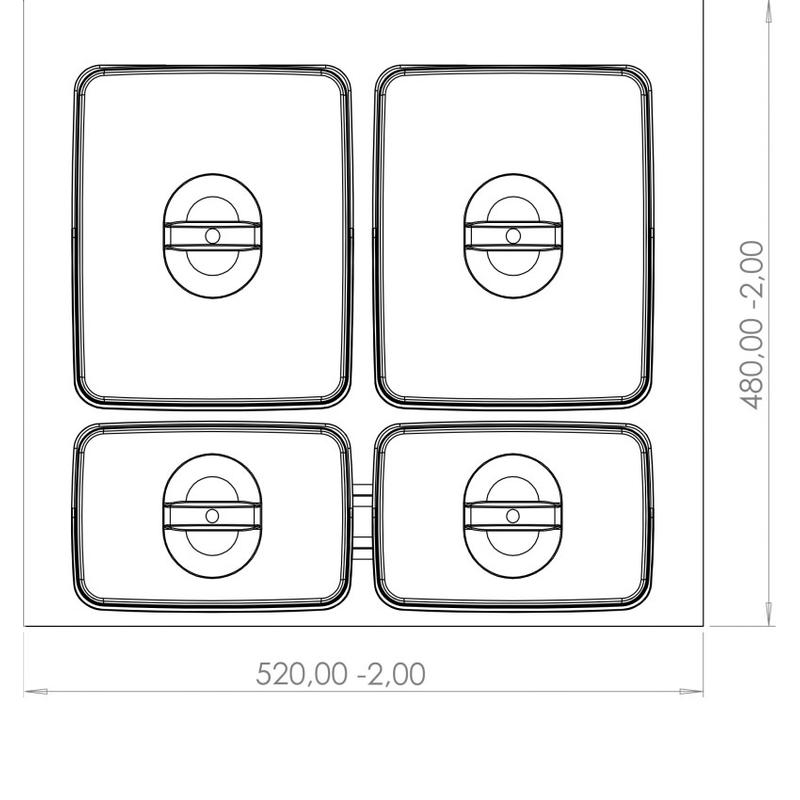 Kosz na śmieci RUBIO segregacja 4 pojemniki (2x15l. + 2x7l.) szary| 60
