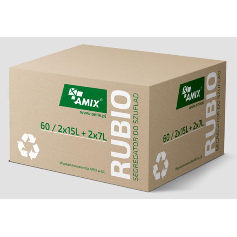SEGRGATOR NA ŚMIECI RUBIO-60 (2X15 L+2x7L) SZARY