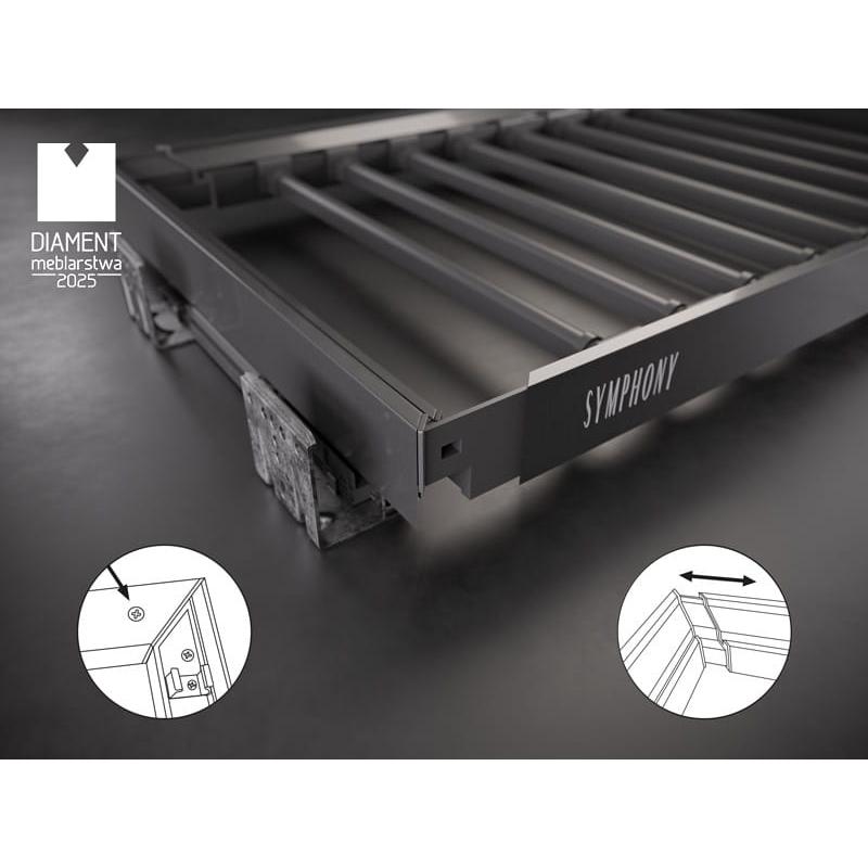 Kosz druciany SYMPHONY 60 - P35 - Antracyt (WB-660-600)