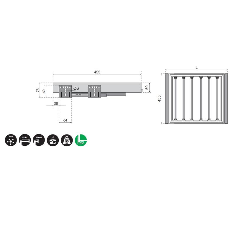 Wieszak na spodnie SYMPHONY 80 - P35 - Antracyt (WB-662-800)