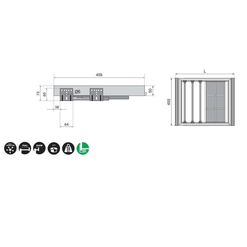 Wieszak na spodnie + organizer na biżuterię SYMPHONY 80 - P35 - Antracyt (WB-664-800)