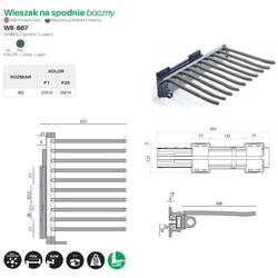 Wieszak boczny na spodnie SYMPHONY P35 - Antracyt (WB-667)