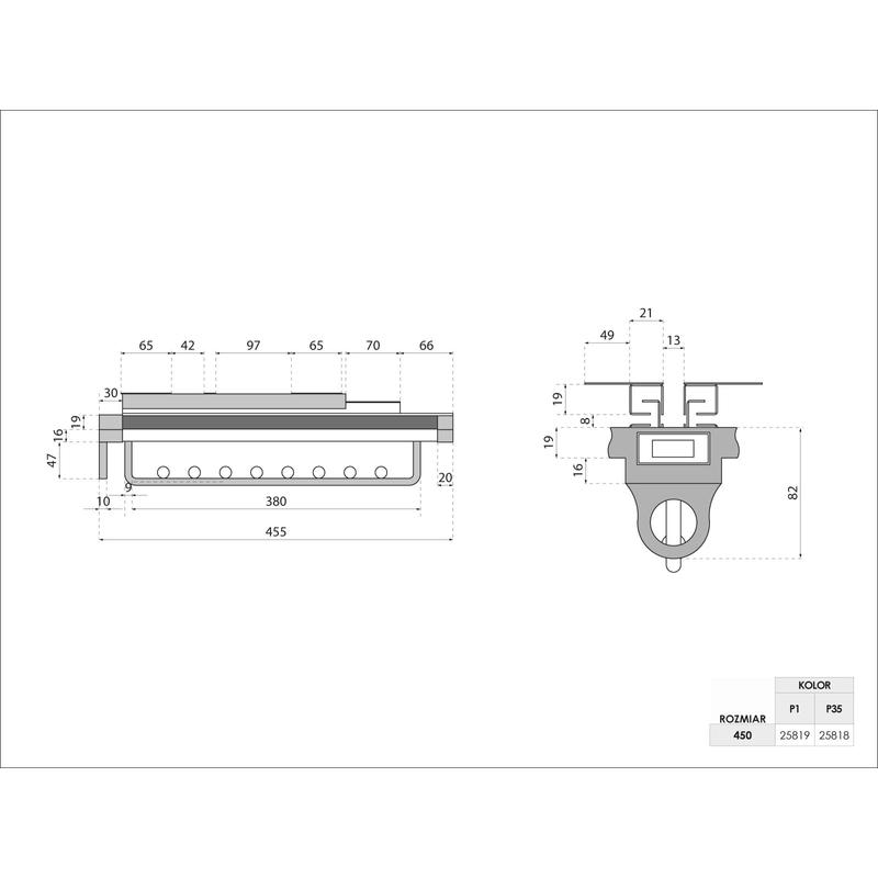 Wieszak wysuwny na ubrania SYMPHONY P35 - Antracyt (WB-669)