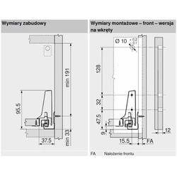 Tandembox Antaro Blum D (wysoka), L-300mm, szary