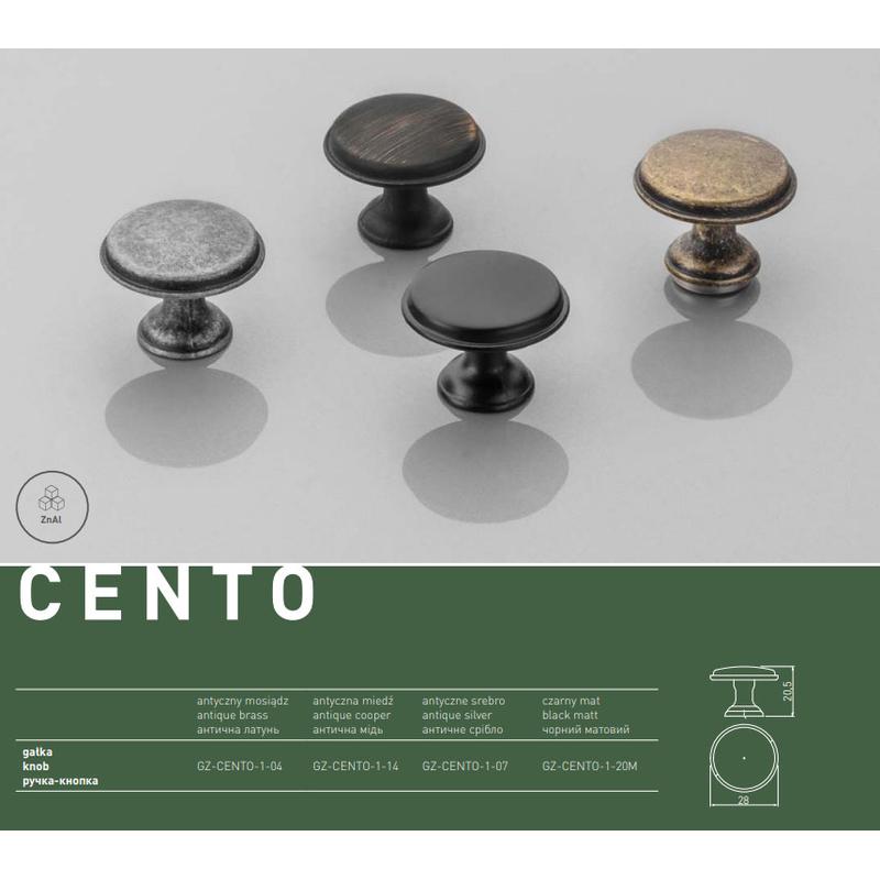 GTV gałka meblowa CENTO czarny mat
