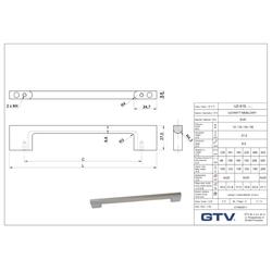 Uchwyt znal 819 l-256mm czarny