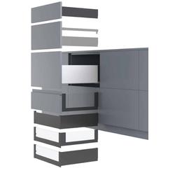 Szuflada cienkościenna VERTEX 450mm, wysokość 93mm, PUSH SYNCHRO 2 – biała