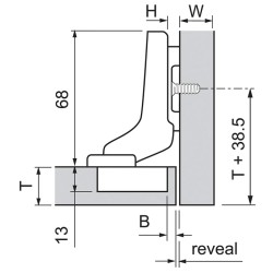 BLUM clip top zawias 110 stopni, wpuszczany 71T3750