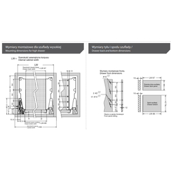 Szuflada Amix System Box TB 10 600 mm - Wysoki Szary