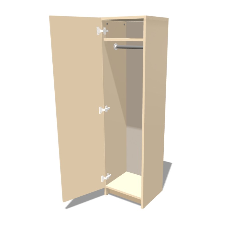 Szafa na cokole jednodrzwiowa z drążkiem na ubrania