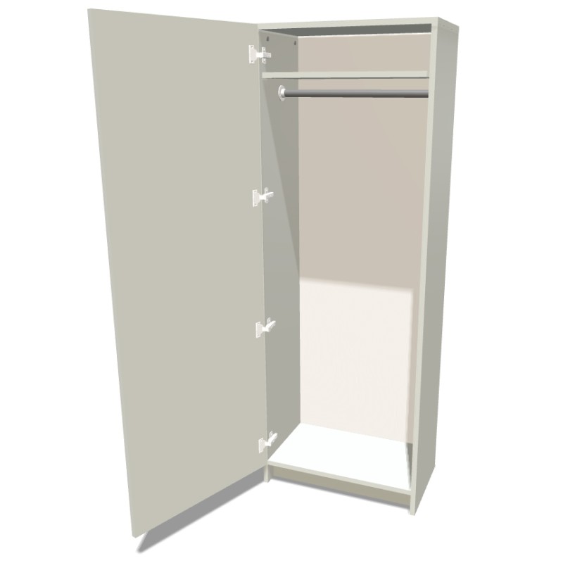 Szafa na cokole jednodrzwiowa z drążkiem na ubrania