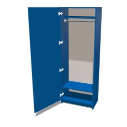 Szafa na cokole jednodrzwiowa z drążkiem na ubrania