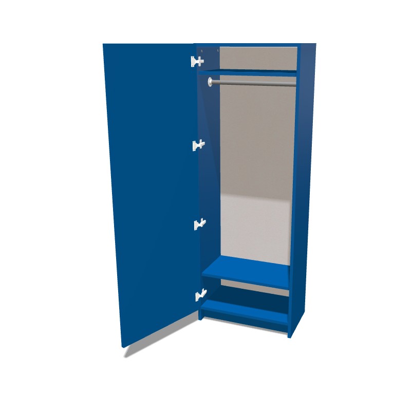 Szafa na cokole jednodrzwiowa z drążkiem na ubrania