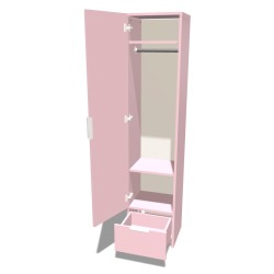 Szafa na cokole jednodrzwiowa z drążkiem i szufladą