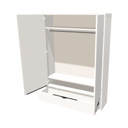 Szafa na cokole dwudrzwiowa z drążkiem i szufladą