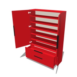 Szafa na cokole dwudrzwiowa z półkami i szufladami