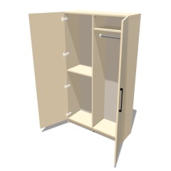 Szafa na cokole dwudrzwiowa z półkami i drążkiem