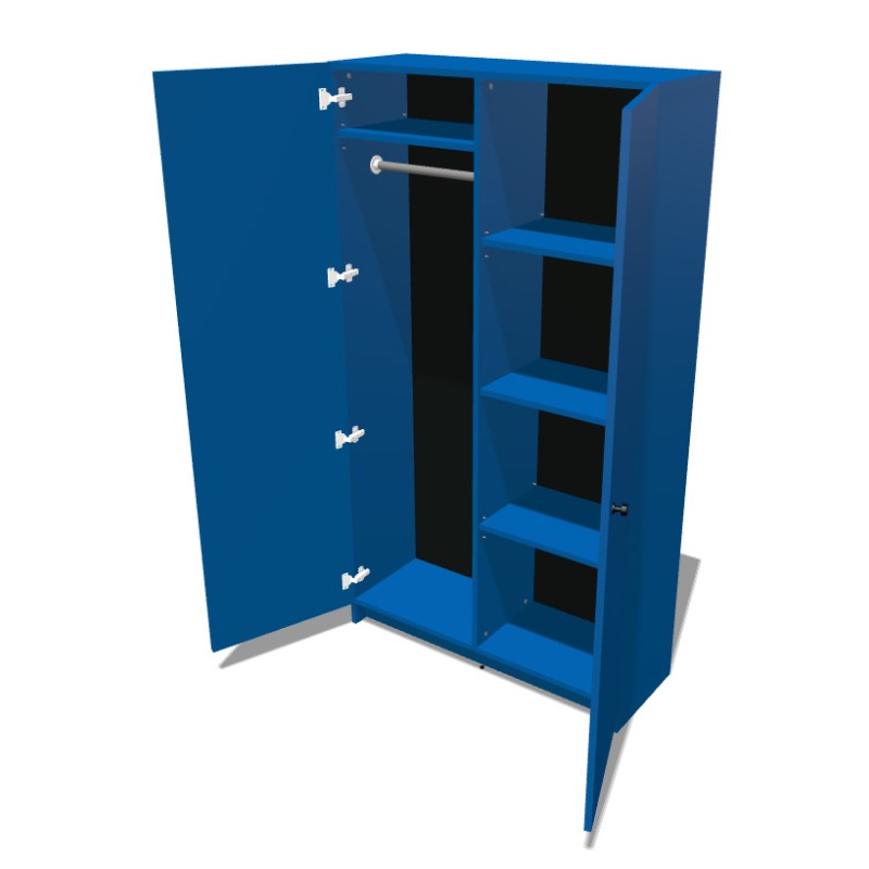 Szafa na cokole dwudrzwiowa z półkami i drążkiem