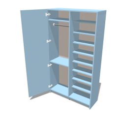 Szafa na cokole dwudrzwiowa z półkami i drążkiem