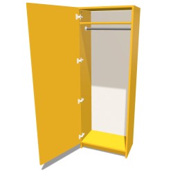 Szafa na cokole jednodrzwiowa z drążkiem na ubrania