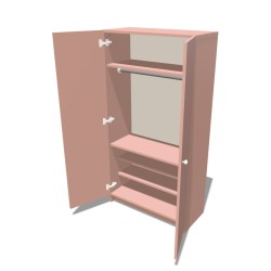 Szafa na cokole dwudrzwiowa z drążkiem na ubrania