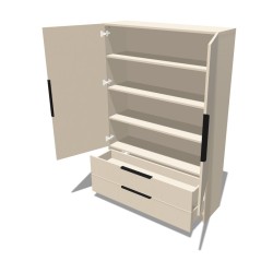 Szafa na cokole dwudrzwiowa z półkami i szufladami