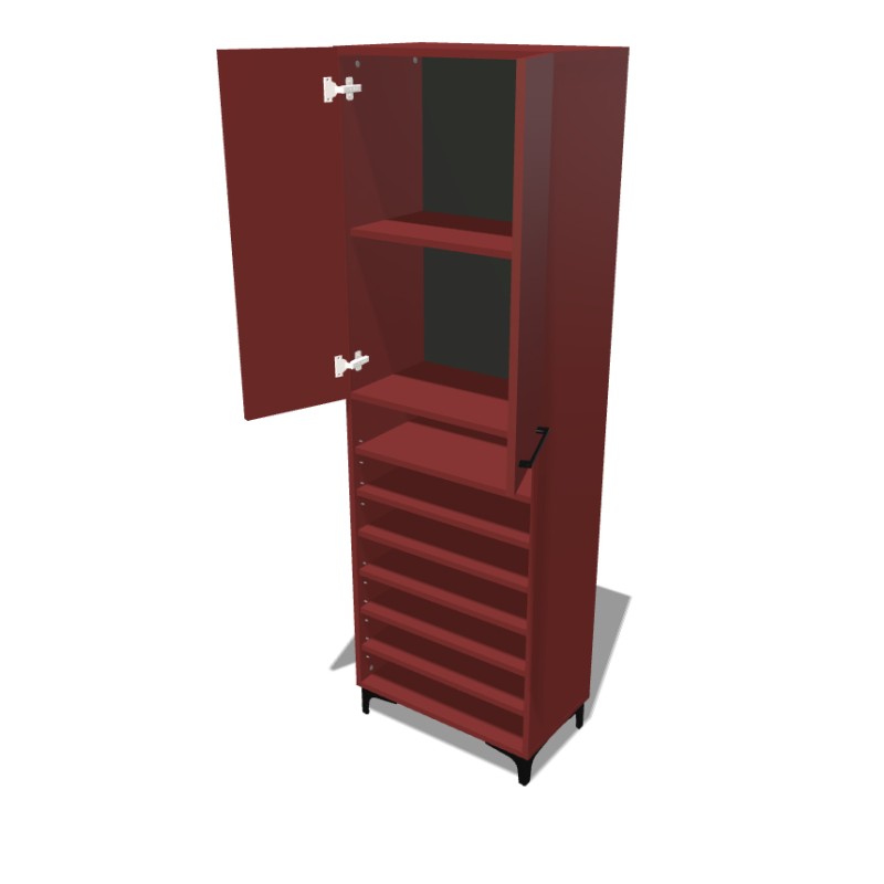 Regał na nóżkach z podwójnymi drzwiczkami (góra)