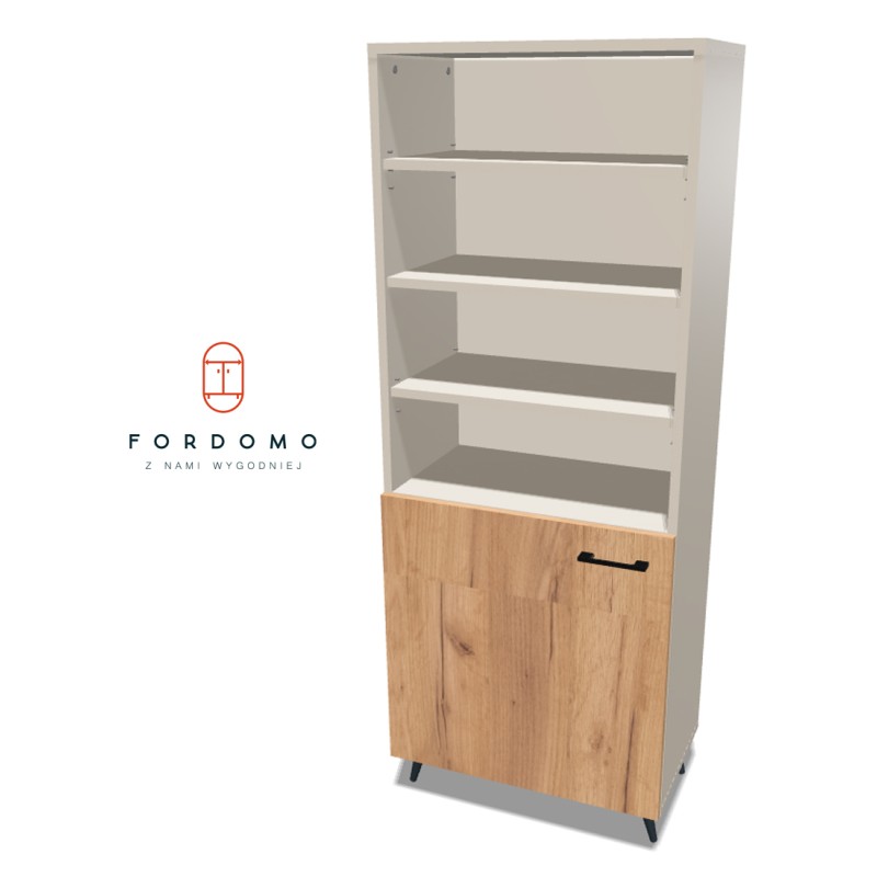 Regał na nóżkach z pojedynczymi drzwiczkami (dół)