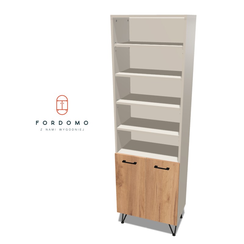 Regał na nóżkach z podwójnymi drzwiczkami (dół)