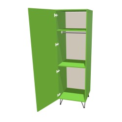 Szafa na nóżkach jednodrzwiowa z drążkiem na ubrania