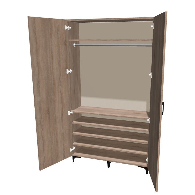 Szafa na nóżkach dwudrzwiowa z drążkiem na ubrania