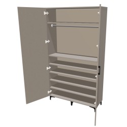 Szafa na nóżkach dwudrzwiowa z drążkiem na ubrania