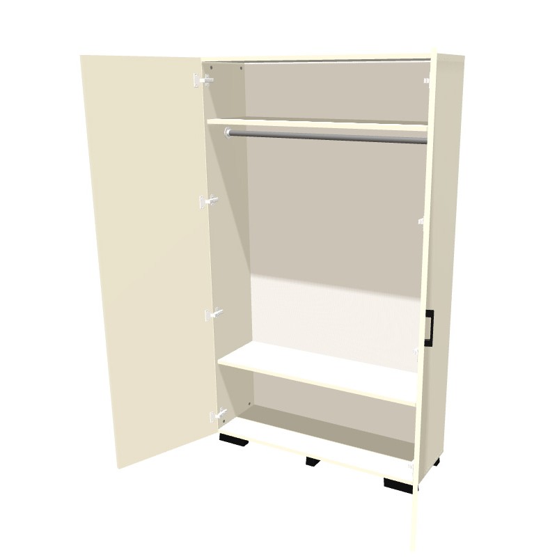 Szafa na nóżkach dwudrzwiowa z drążkiem na ubrania