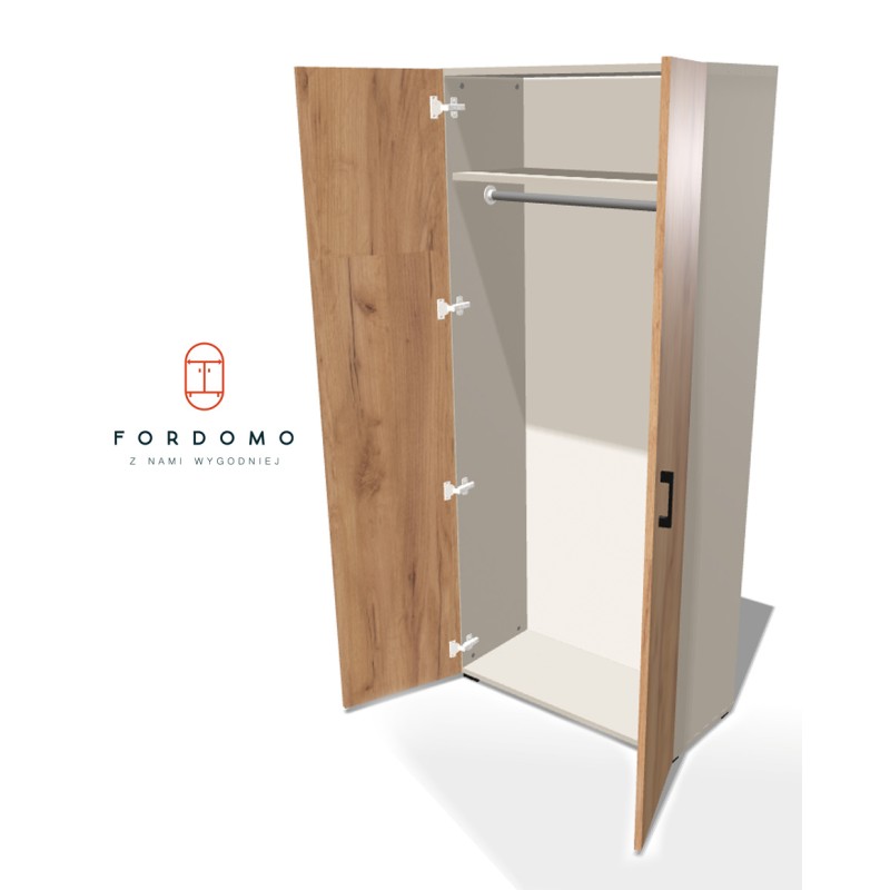 Szafa na nóżkach dwudrzwiowa z drążkiem na ubrania