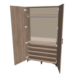 Szafa na nóżkach dwudrzwiowa z drążkiem na ubrania