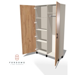 Szafa na nóżkach dwudrzwiowa z półkami i drążkiem