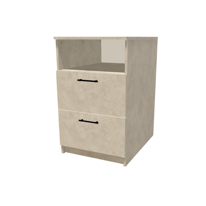 Kontenerek na cokole z szufladami + część otwarta