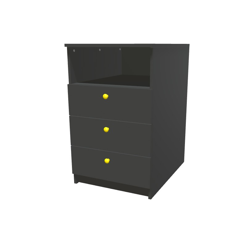 Kontenerek na cokole z szufladami + część otwarta