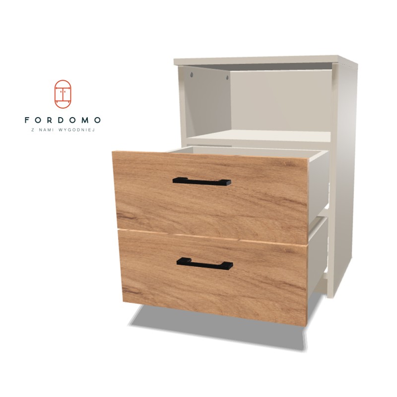 Kontenerek na cokole z szufladami + część otwarta