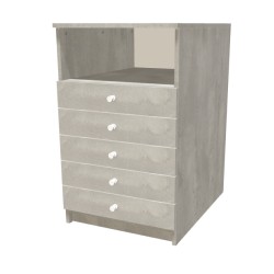 Kontenerek na cokole z szufladami + część otwarta