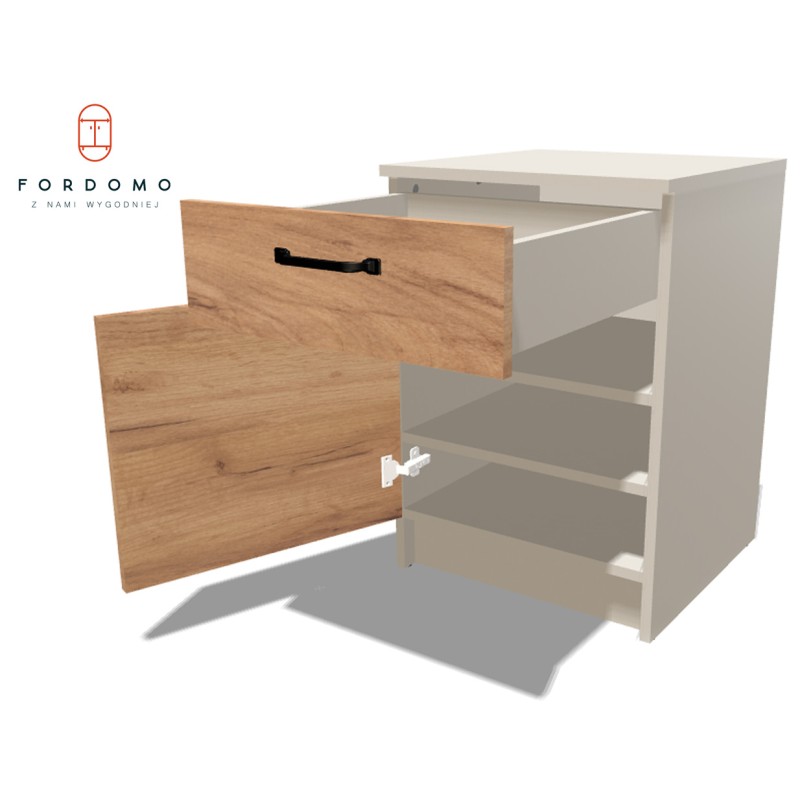 Kontenerek na cokole jednodrzwiowy z szufladami