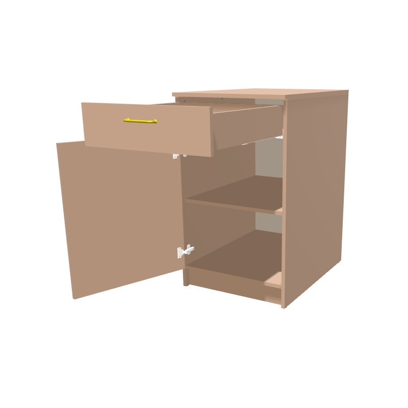 Kontenerek na cokole jednodrzwiowy z szufladą