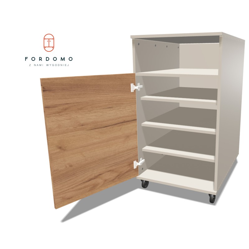 Kontenerek na kółkach jednodrzwiowy + część otwarta