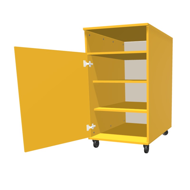 Kontenerek na kółkach jednodrzwiowy + część otwarta