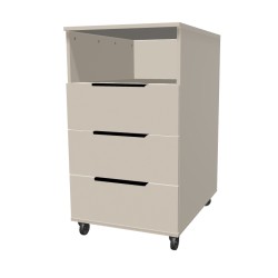 Kontenerek na kółkach z szufladami + część otwarta