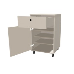 Kontenerek na kółkach jednodrzwiowy z szufladą