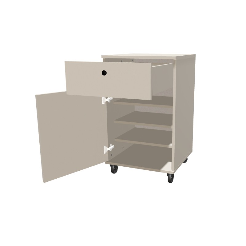 Kontenerek na kółkach jednodrzwiowy z szufladą