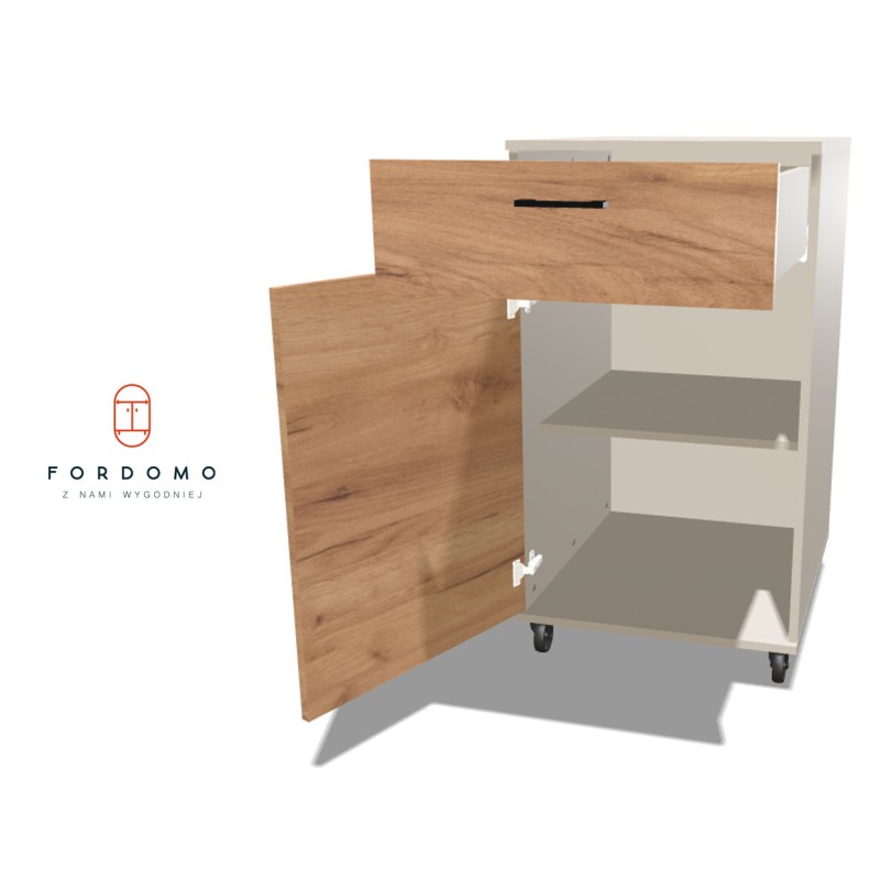 Kontenerek na kółkach jednodrzwiowy z szufladą